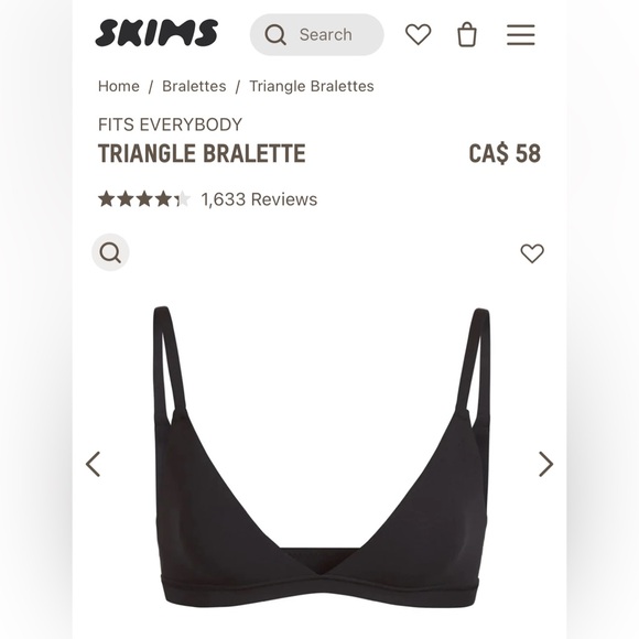 SKIMS Black Fits Everybody Triangle Bralette - Picture 3 of 16